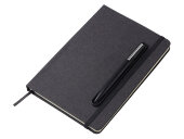 Набор блокнот А5 с магнитным держателем для ручки и подставкой для телефона и металлической шариковой ручкой NotaBene, черный