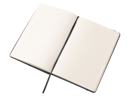 Набор блокнот А5 с магнитным держателем для ручки и подставкой для телефона и металлической шариковой ручкой NotaBene, черный