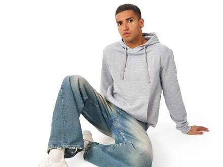 Толстовка унисекс Stream с капюшоном, серый меланж Толстовка унисекс Stream с капюшоном, серый меланж