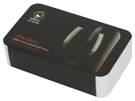 Набор аксессуаров для вина Malbec в пластиковой подарочной коробке, 2шт Набор аксессуаров для вина Malbec в пластиковой подарочной коробке, 2шт