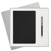 Подарочный набор Rain, черный (ежедневник, ручка) Подарочный набор Rain, черный (ежедневник, ручка)