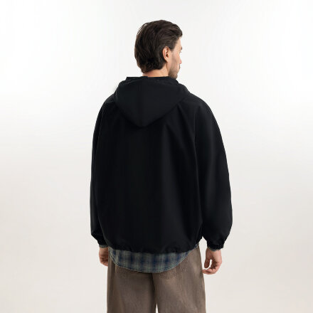 Ветровка (анорак) оверсайз унисекс RISSMAN, черная, размер XL/XXL Ветровка (анорак) оверсайз унисекс RISSMAN, черная, размер XL/XXL