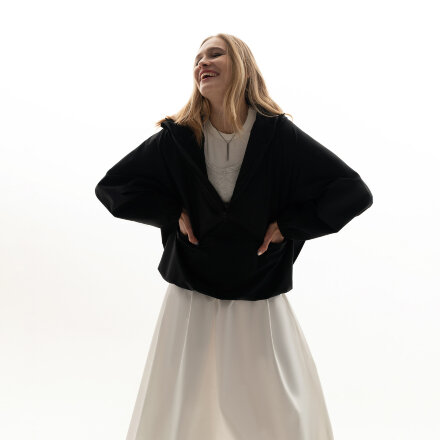 Ветровка (анорак) оверсайз унисекс RISSMAN, черная, размер XL/XXL Ветровка (анорак) оверсайз унисекс RISSMAN, черная, размер XL/XXL