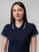 Рубашка поло женская Virma Stripes Lady, темно-синяя с нанесением логотипа