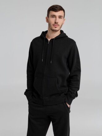 Толстовка на молнии с капюшоном унисекс King, черная Толстовка на молнии с капюшоном унисекс King, черная