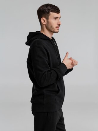 Толстовка на молнии с капюшоном унисекс King, черная Толстовка на молнии с капюшоном унисекс King, черная