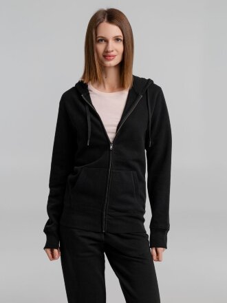 Толстовка на молнии с капюшоном унисекс King, черная Толстовка на молнии с капюшоном унисекс King, черная