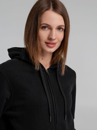 Толстовка на молнии с капюшоном унисекс King, черная Толстовка на молнии с капюшоном унисекс King, черная