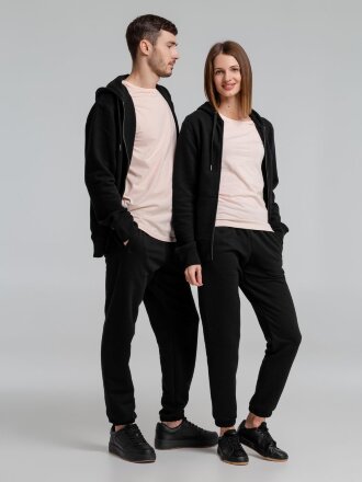 Толстовка на молнии с капюшоном унисекс King, черная Толстовка на молнии с капюшоном унисекс King, черная