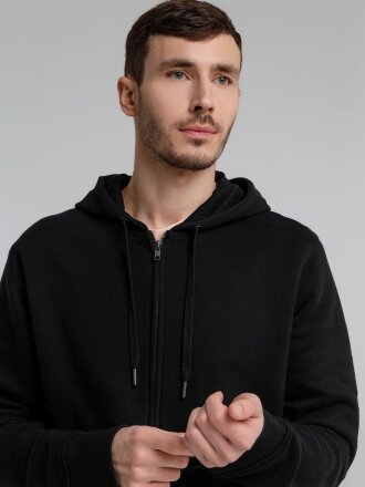 Толстовка на молнии с капюшоном унисекс King, черная Толстовка на молнии с капюшоном унисекс King, черная