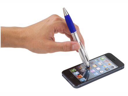 Ручка-стилус шариковая Nash, серебристый/синий Ручка-стилус шариковая Nash, серебристый/синий