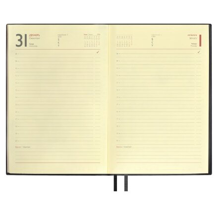 Ежедневник Merida, датированный, черный Ежедневник Merida, датированный, черный