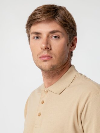 Рубашка поло мужская Summer 170, бежевая Рубашка поло мужская Summer 170, бежевая