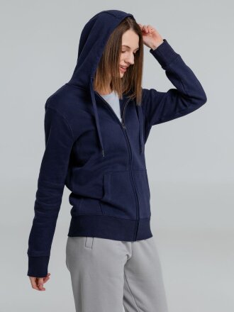 Толстовка на молнии с капюшоном унисекс King, темно-синяя Толстовка на молнии с капюшоном унисекс King, темно-синяя