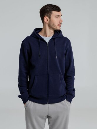 Толстовка на молнии с капюшоном унисекс King, темно-синяя Толстовка на молнии с капюшоном унисекс King, темно-синяя