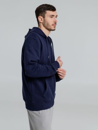 Толстовка на молнии с капюшоном унисекс King, темно-синяя Толстовка на молнии с капюшоном унисекс King, темно-синяя