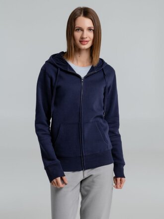 Толстовка на молнии с капюшоном унисекс King, темно-синяя Толстовка на молнии с капюшоном унисекс King, темно-синяя