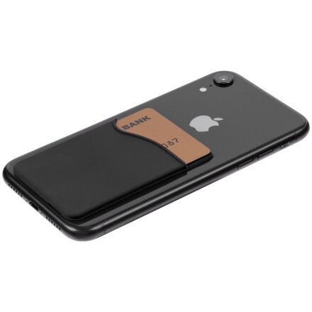 Чехол для карты на телефон Shelley, черный Чехол для карты на телефон Shelley, черный