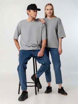 Футболка унисекс оверсайз Street Vibes, серая Футболка унисекс оверсайз Street Vibes, серая