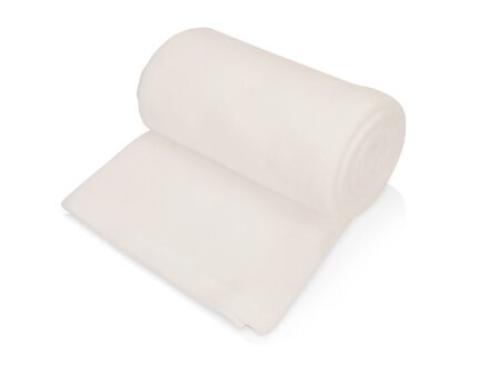 Подарочный набор: кукла фарфоровая, плед флисовый, синий/белый