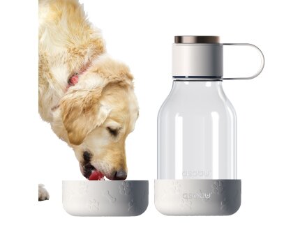 Бутылка для воды 2-в-1 Dog Bowl Bottle со съемной миской для питомцев, 1500 мл, белый Бутылка для воды 2-в-1 Dog Bowl Bottle со съемной миской для питомцев, 1500 мл, белый