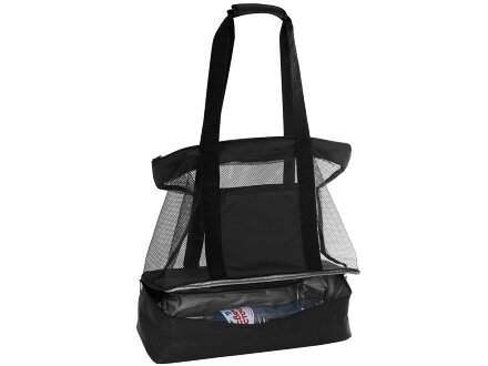 Сумка для шопинга и пляжа Coolmesh с изотермическим отделением внизу, черный Сумка для шопинга и пляжа Coolmesh с изотермическим отделением внизу, черный