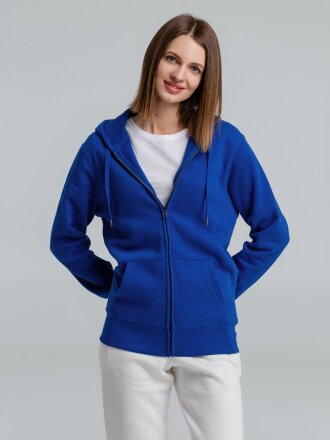 Толстовка на молнии с капюшоном унисекс King, ярко-синяя Толстовка на молнии с капюшоном унисекс King, ярко-синяя