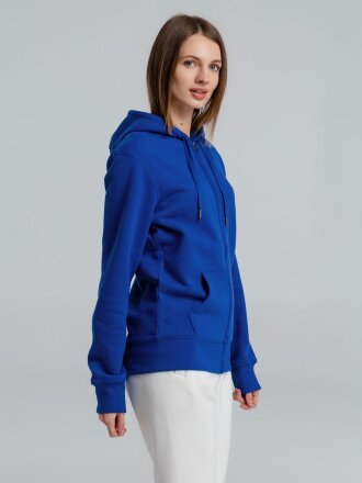 Толстовка на молнии с капюшоном унисекс King, ярко-синяя Толстовка на молнии с капюшоном унисекс King, ярко-синяя