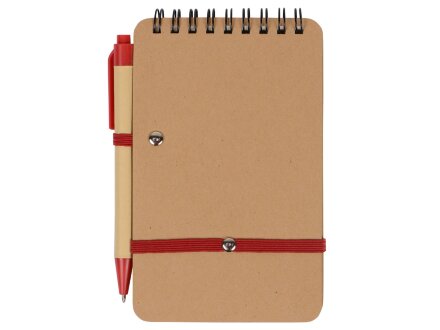 Набор канцелярский с блокнотом и ручкой Masai, красный Набор канцелярский с блокнотом и ручкой Masai, красный