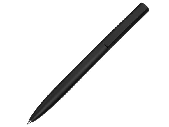 Шариковая металлическая ручка Minimalist софт-тач, черный с нанесением логотипа