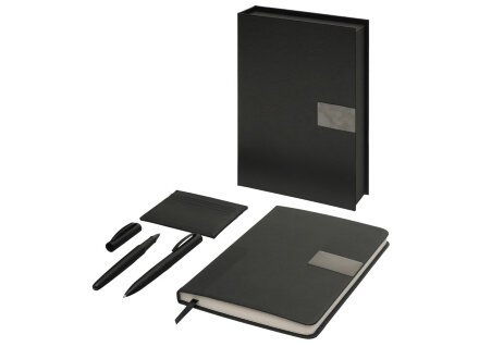 Подарочный набор Goethe с блокнотом А5, 2-мя ручками и картхолдером, черный