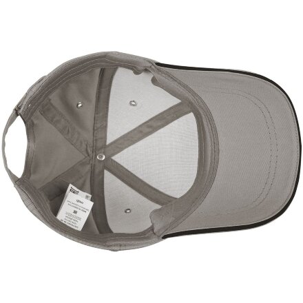 Бейсболка Canopy, серая с черным кантом Бейсболка Canopy, серая с черным кантом