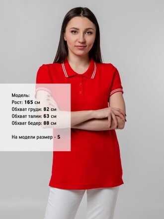 Рубашка поло женская Virma Stripes Lady, красная Рубашка поло женская Virma Stripes Lady, красная