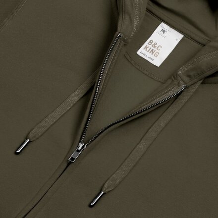 Толстовка на молнии с капюшоном унисекс King, хаки Толстовка на молнии с капюшоном унисекс King, хаки