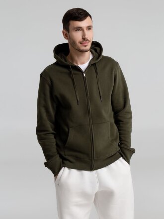 Толстовка на молнии с капюшоном унисекс King, хаки Толстовка на молнии с капюшоном унисекс King, хаки