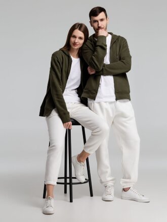 Толстовка на молнии с капюшоном унисекс King, хаки Толстовка на молнии с капюшоном унисекс King, хаки