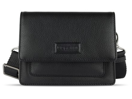 Сумка через плечо женская BUGATTI Elsa, чёрная, воловья кожа/полиэстер, 18,5х8,5х14,5 см Сумка через плечо женская BUGATTI Elsa, чёрная, воловья кожа/полиэстер, 18,5х8,5х14,5 см