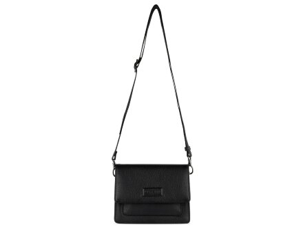 Сумка через плечо женская BUGATTI Elsa, чёрная, воловья кожа/полиэстер, 18,5х8,5х14,5 см Сумка через плечо женская BUGATTI Elsa, чёрная, воловья кожа/полиэстер, 18,5х8,5х14,5 см