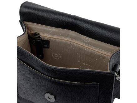 Сумка через плечо женская BUGATTI Elsa, чёрная, воловья кожа/полиэстер, 18,5х8,5х14,5 см Сумка через плечо женская BUGATTI Elsa, чёрная, воловья кожа/полиэстер, 18,5х8,5х14,5 см