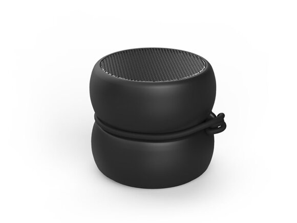 Портативная колонка TWS YoYo Mono, черный с нанесением логотипа