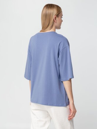 Футболка унисекс оверсайз Street Vibes, синяя (лавандовая) Футболка унисекс оверсайз Street Vibes, синяя (лавандовая)