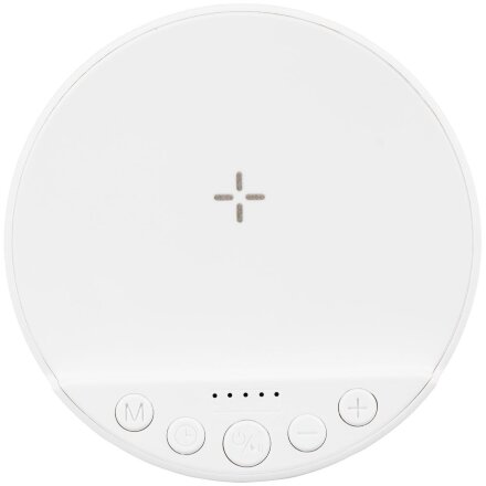 Bluetooth-колонка с беспроводной зарядкой relaxTime, белая Bluetooth-колонка с беспроводной зарядкой relaxTime, белая