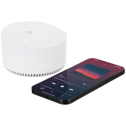 Bluetooth-колонка с беспроводной зарядкой relaxTime, белая Bluetooth-колонка с беспроводной зарядкой relaxTime, белая