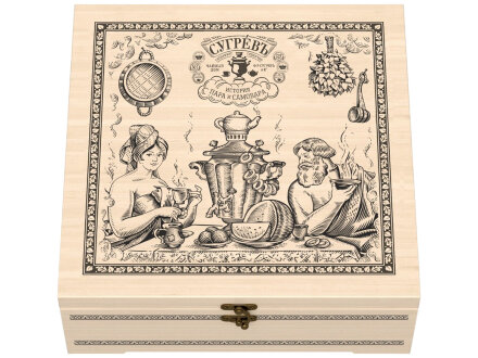 Шкатулка большая Сугревъ История пара и самовара