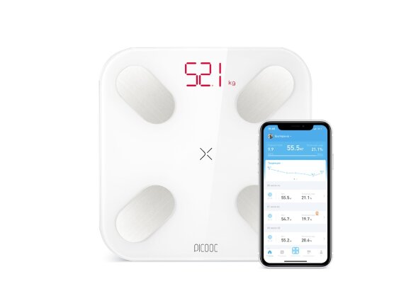 Умные диагностические весы Picooc Mini White V2 (6924917717360), белый с нанесением логотипа