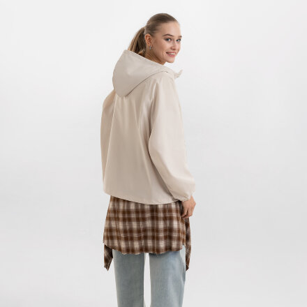 Ветровка (анорак) оверсайз унисекс RISSMAN, бежевая, размер M/L Ветровка (анорак) оверсайз унисекс RISSMAN, бежевая, размер M/L