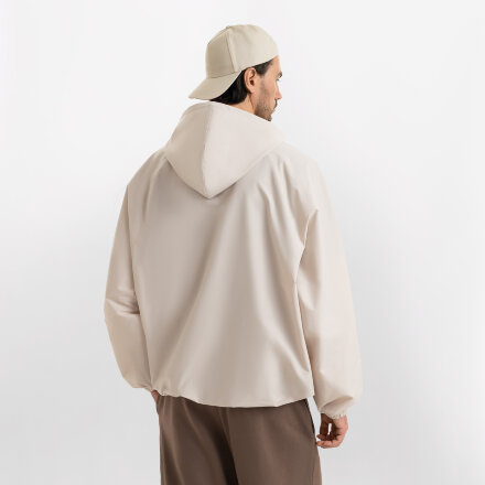 Ветровка (анорак) оверсайз унисекс RISSMAN, бежевая, размер M/L Ветровка (анорак) оверсайз унисекс RISSMAN, бежевая, размер M/L