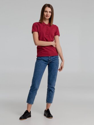 Рубашка поло женская Neptune, вишнево-красная Рубашка поло женская Neptune, вишнево-красная