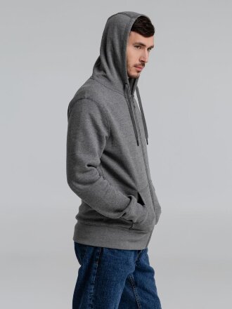 Толстовка на молнии с капюшоном унисекс King, темно-серый меланж Толстовка на молнии с капюшоном унисекс King, темно-серый меланж