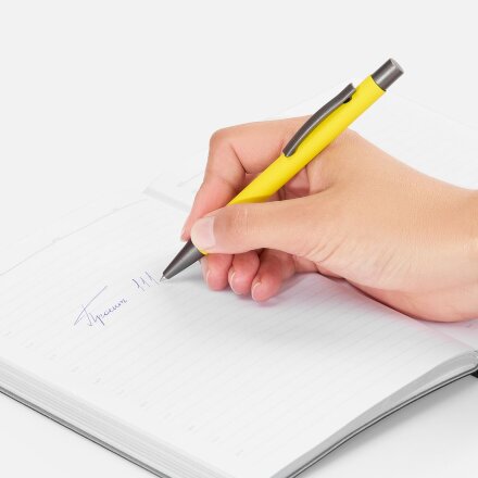 Ручка шариковая Atento Soft Touch, желтая Ручка шариковая Atento Soft Touch, желтая